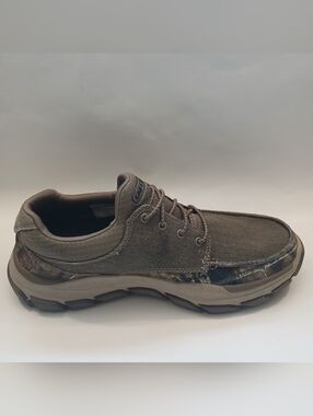 Skechers Men's Olive Brown Lace-Up Casual Sneaker